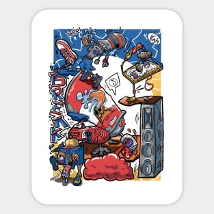 Break dance ilustration Sticker